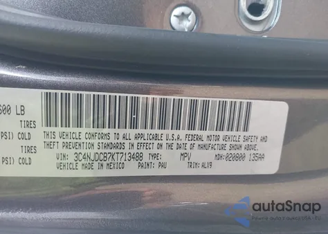 2019 Jeep Compass Limited 4X4 z USA, uszkodzony, nr VIN 3C4NJDCB7KT713488